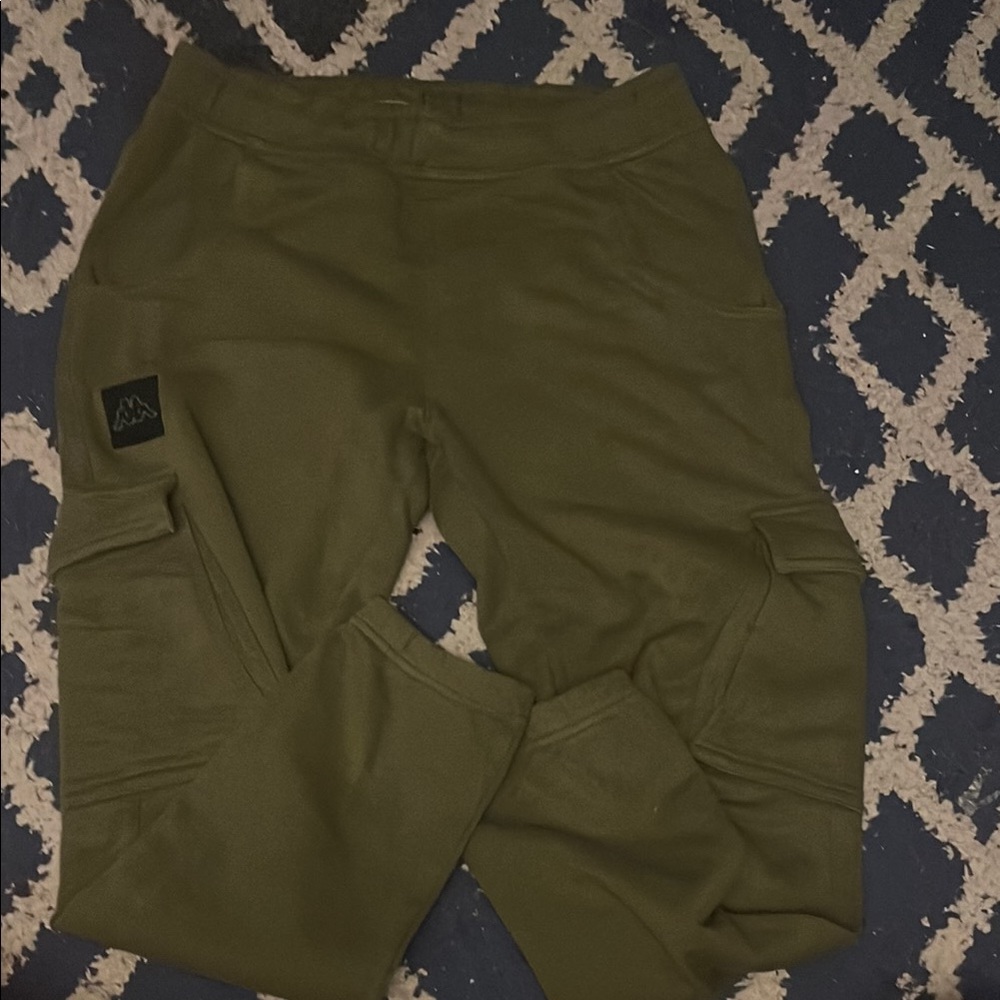 Olive Green kappa Cargo joggers